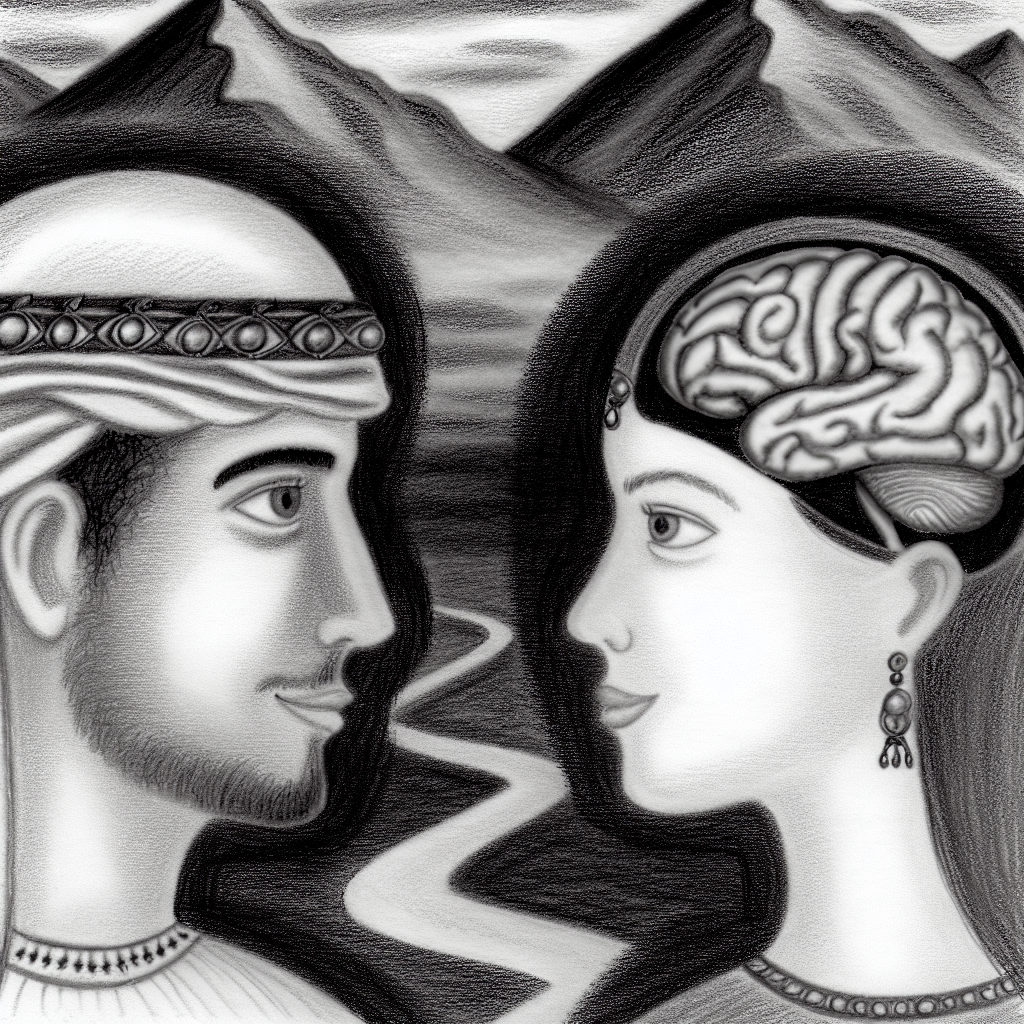 Curious minds intertwined in questioning journey.